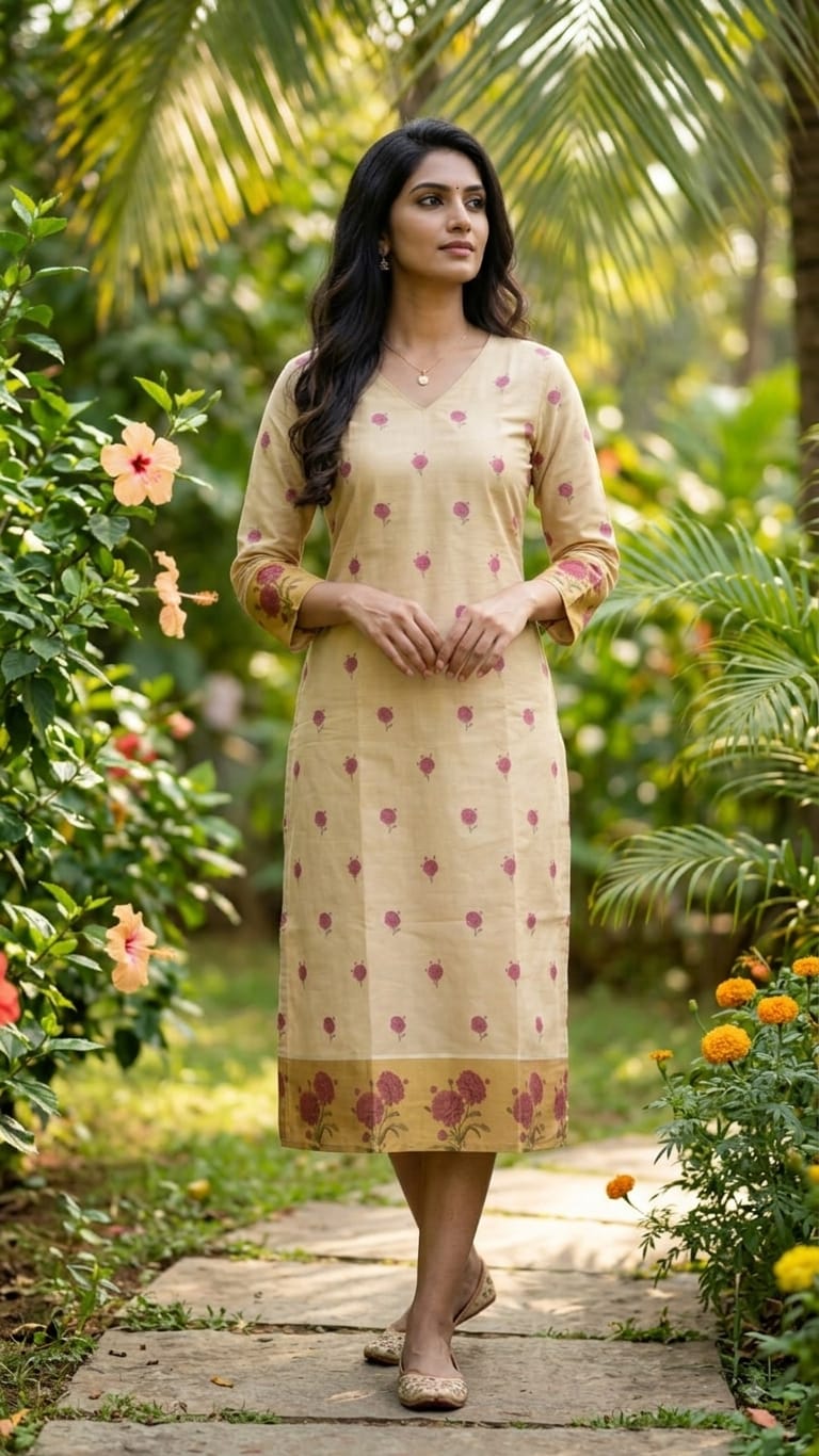 Mayas Traditional Jamanthi Print Kurthi